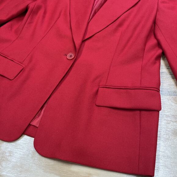 Vintage Pendleton Women’s Size 12P 100% Virgin Wool Red Blazer Career Classic - Picture 4 of 11